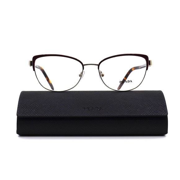 NEW PRADA PR 63XV 09B1O1 BORDEAUX/PALE GOLD AUTHENTIC EYEGLASSES FRAME - Picture 4 of 15